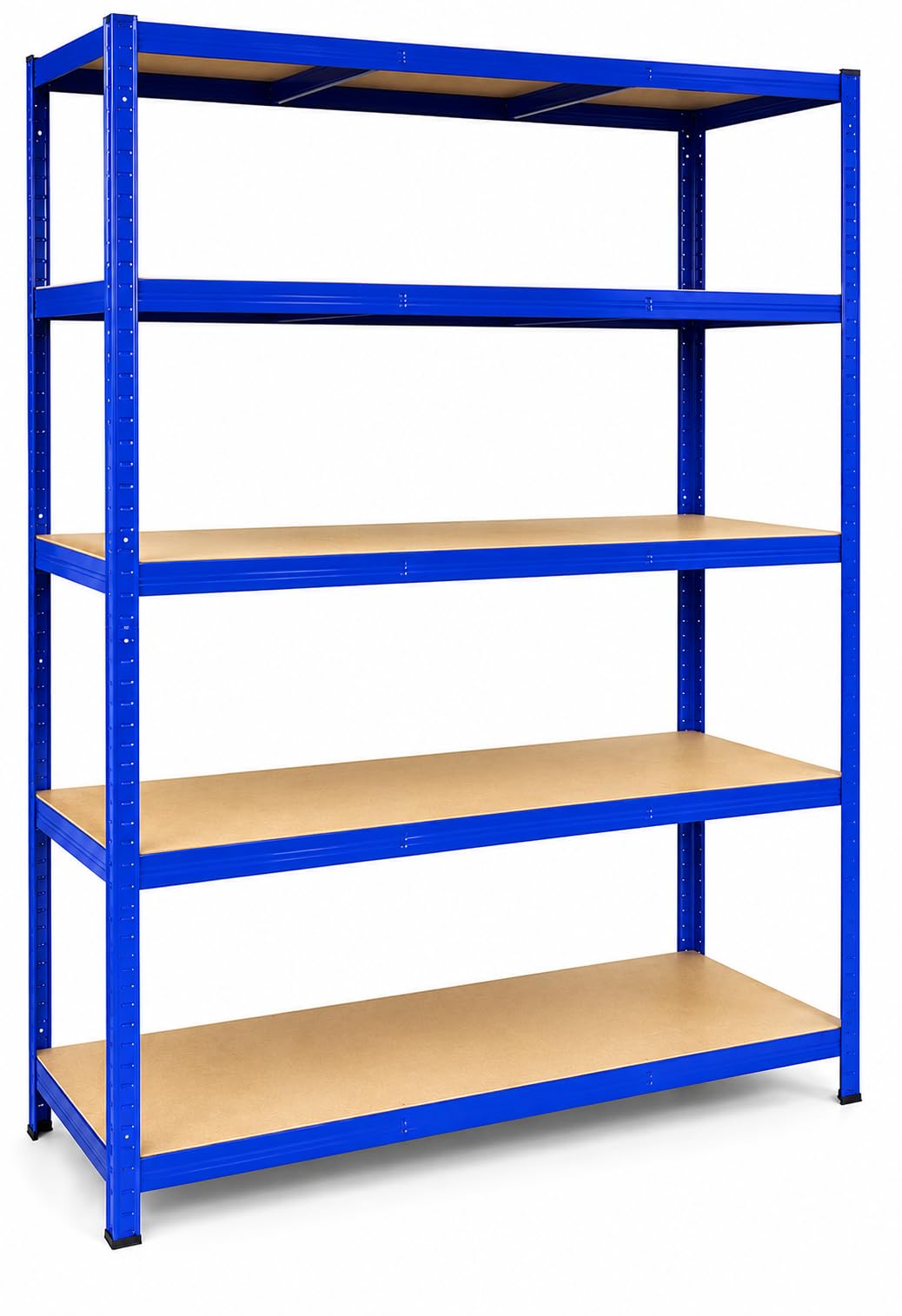 Racking Monkey - 2 Bays | 180x120x45cm | Blue Garage Shelving Units, 5 Tier, Workshop, Shed, Office, Metal & MDF Boltless