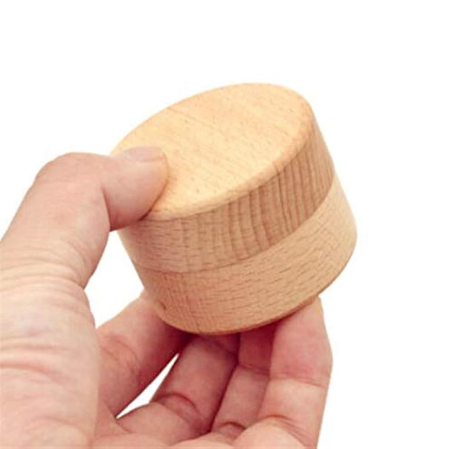 EatingBiting Mini Round Wooden Box, Mini Storage Wooden Box, Wedding Ring Jewelry Trinket Box Wood Storage Container Case DIY Your Names and Date Wedding Ring Bearer Box