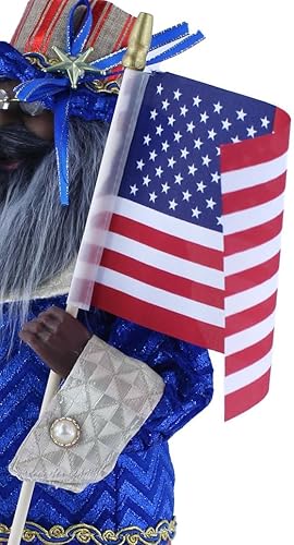 Miniatura 7 de Rojo, Blanco y Azul Americana Celebración Étnico Afroamericano Santa 16 "Pulgadas Santa Claus Figura De Pie Figura Decoración 163060A