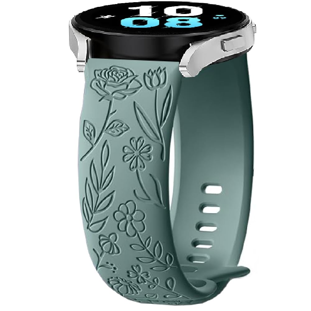 FYISWHO Silicona Correa para Amazfit GTS 4/4 Mini/3/GTS 2/2e/2Mini/GTR Mini/GTR 42mm, 20mm Flower Deporte Brazalete Pulsera de Repuesto para Amazfit Active 2/Active 3/Bip 3/3 Pro/U/U Pro/S/S Lite