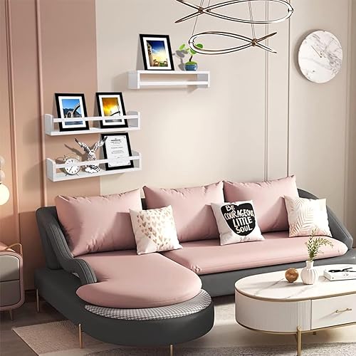 Miniatura 6 de AZSKY Estanterías flotantes blancas de 24 pulgadas para pared, juego de 3, decoración de habitación de bebés y niños, estantes montados en la pared