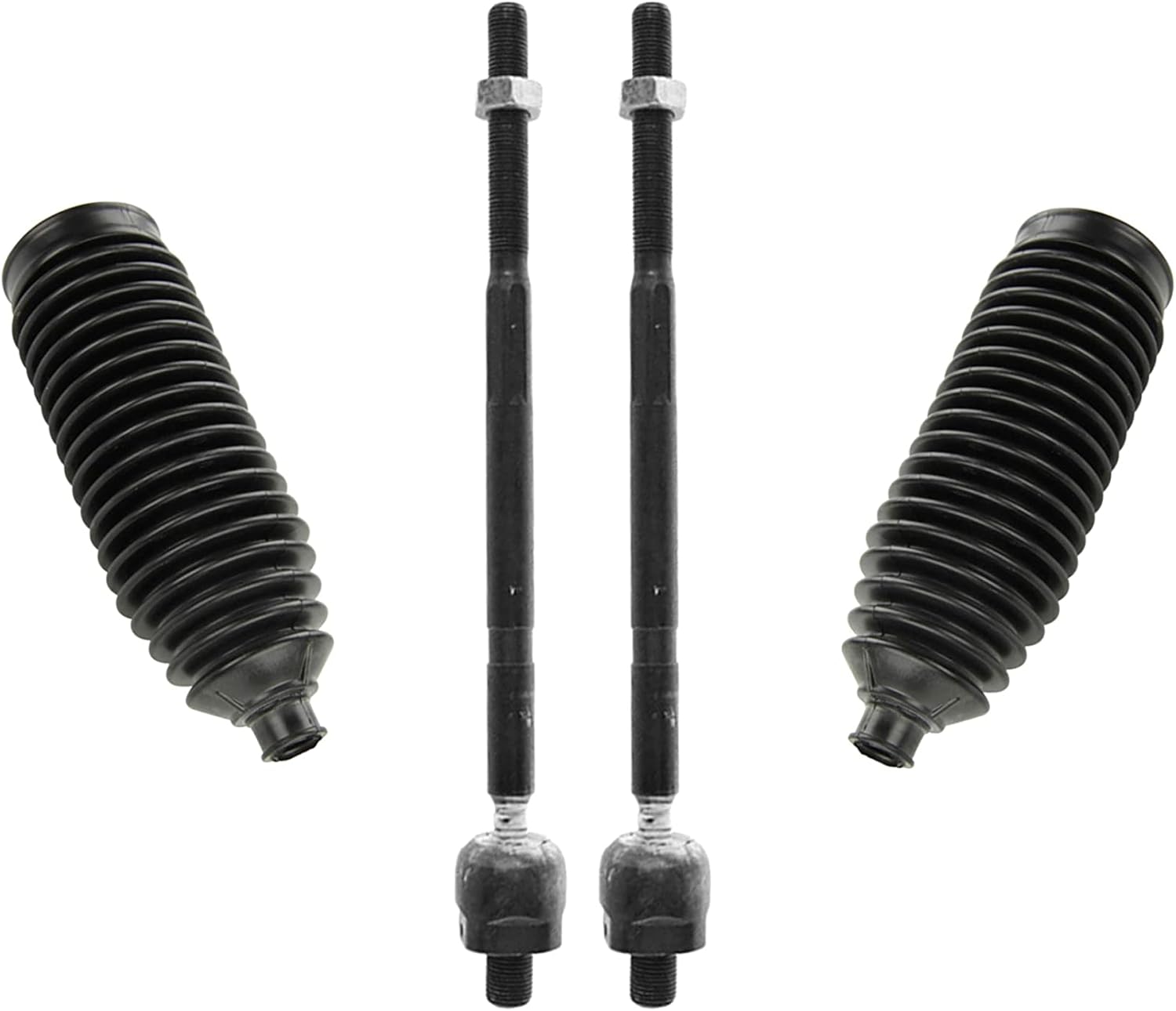 PartsW - 2 Pc Front Steering Kit For Volkswagen Beetle 98, Beetle 99-10, GOLF 99 GL-GLS-TDI, GOLF CITY 07-09, JETTA 99, 00-04, JETTA 05/ Inner Tie Rod Ends + Rack & Pinion Bellow Boots