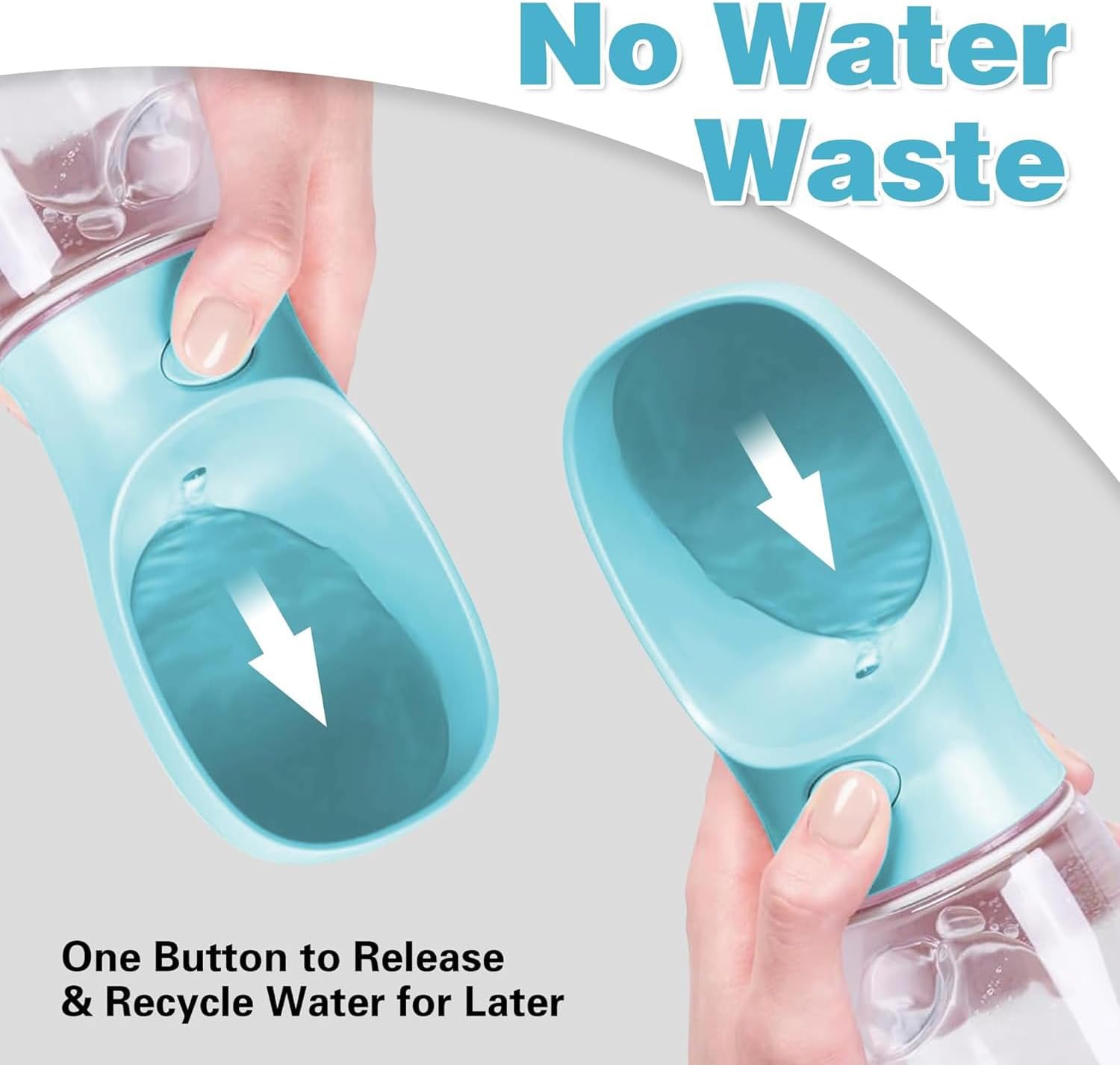 4-in-1 Dog Water Bottle with Food Container, Travel Puppy Water Bowl (Blue) image 4