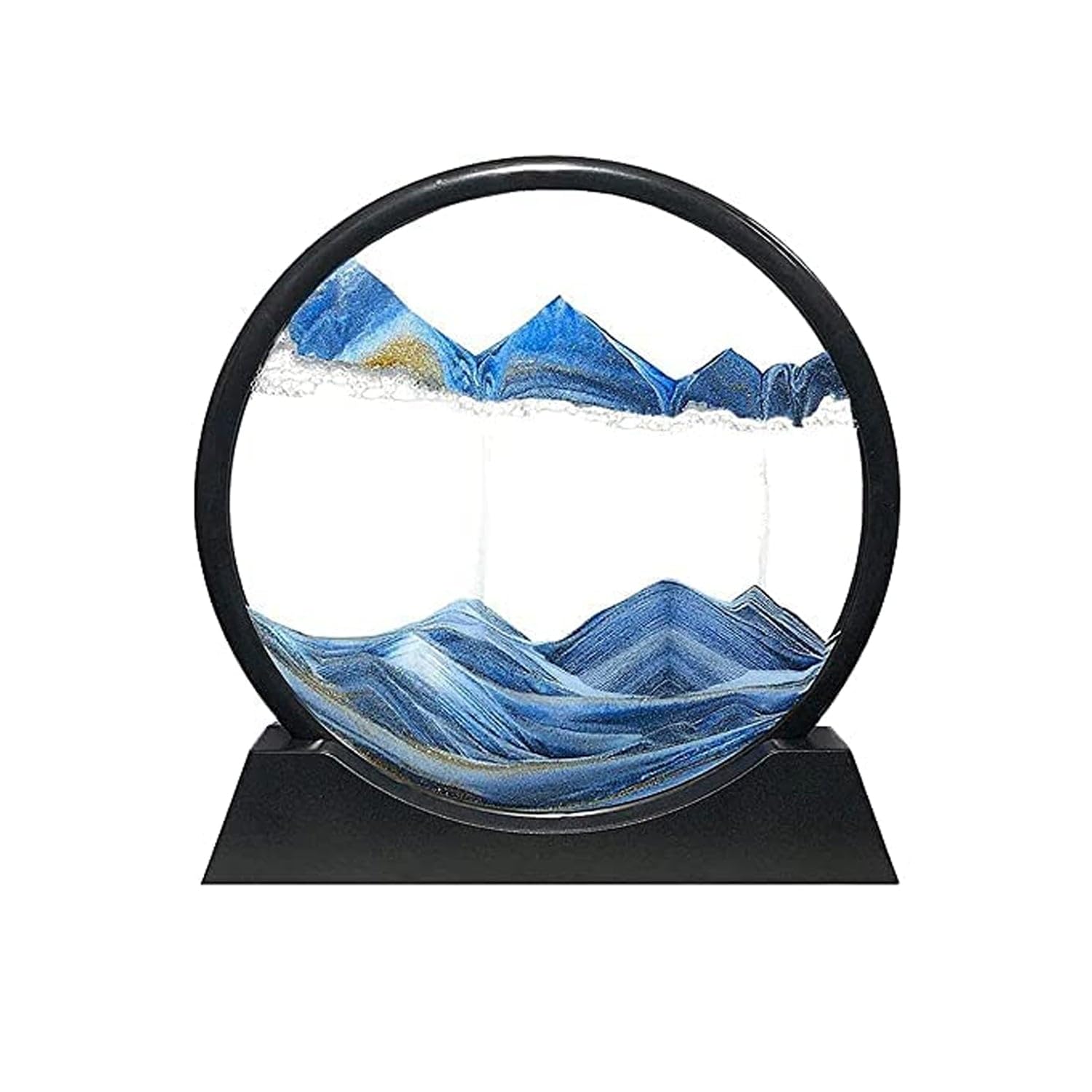 Spatulux 3D Moving Sand Art Picture | Liquid Motion Decor | Relaxing Sandscape for Home & Office | Round Glass Frame (1 Pc)-image-25