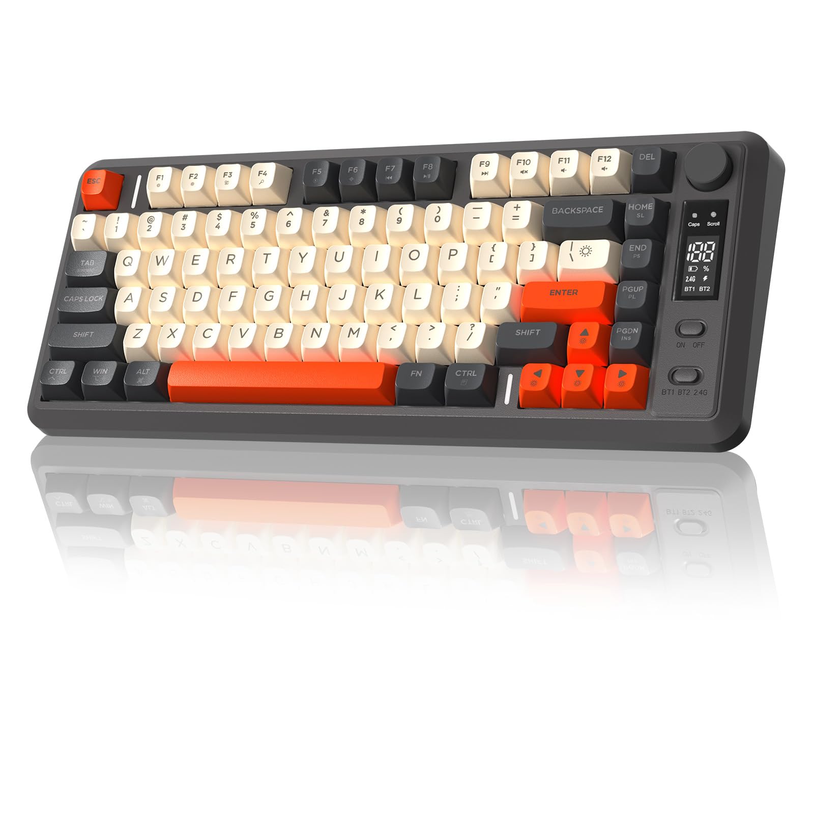 Free wolf M75 Wireless Gaming Keyboard Mechanical Feel Membrane - Dark Grey