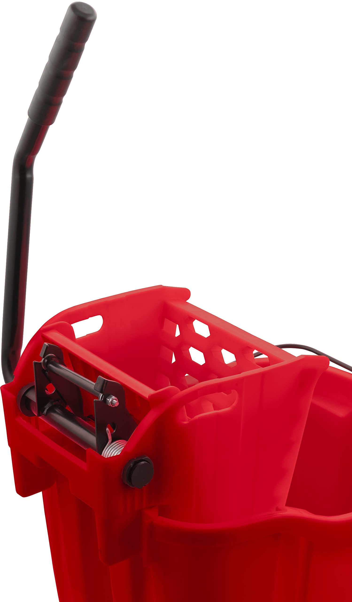 CFS OmniFit Plastic Mop Bucket With Side Press Wringer, 35 Quarts, Red