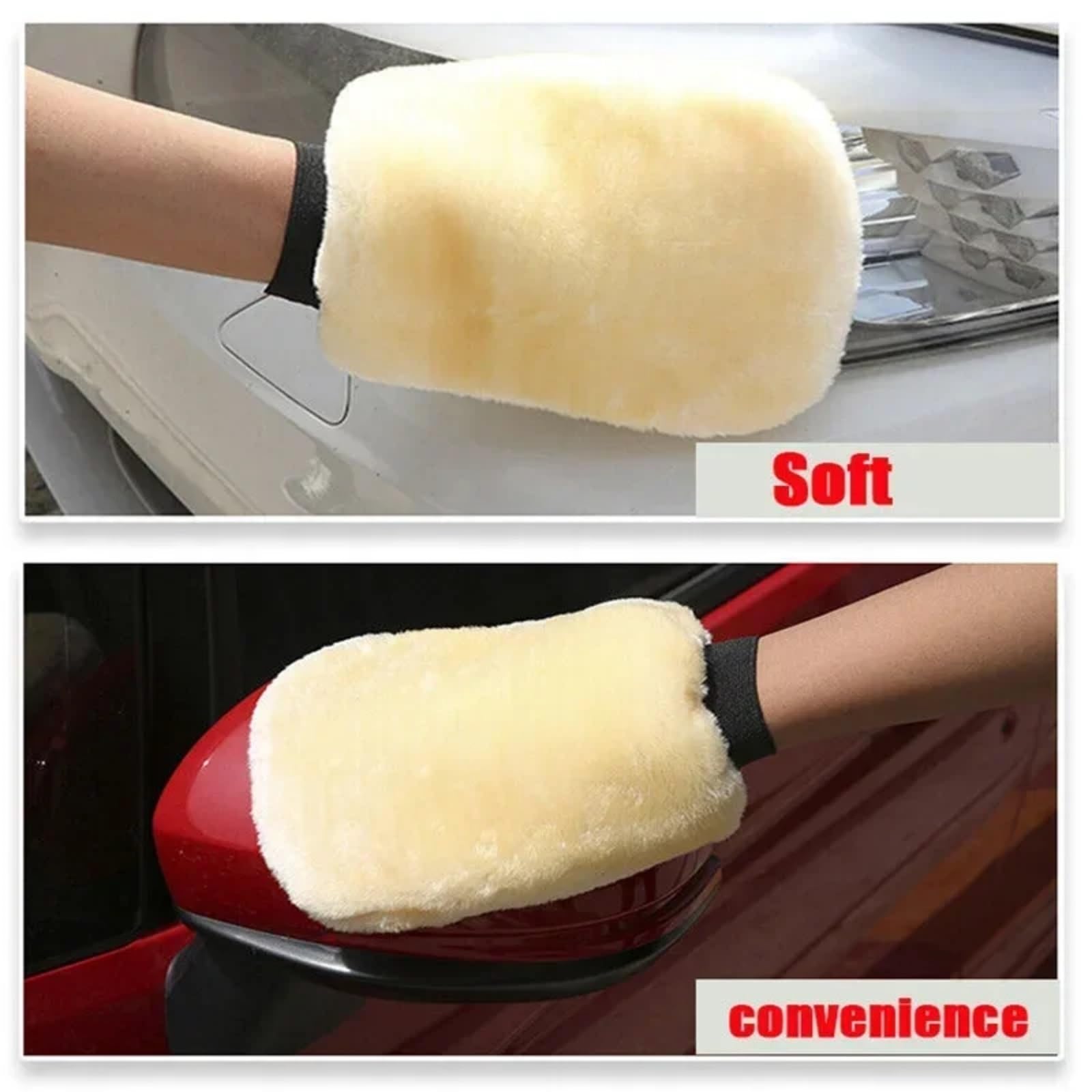 Fleece-Handschuhe für die Autowäsche 10 Stück Autowaschhandschuhe aus Kunstwolle, verdickt, flauschig, for Autowischen, Wachsen, Polieren und Reinigen