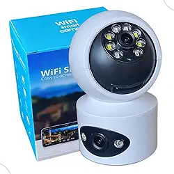 Camera Dupla de Segurança IP Gostey Giratoria 360 Interna WiFi com Aplicativo e Sensor de Movimento