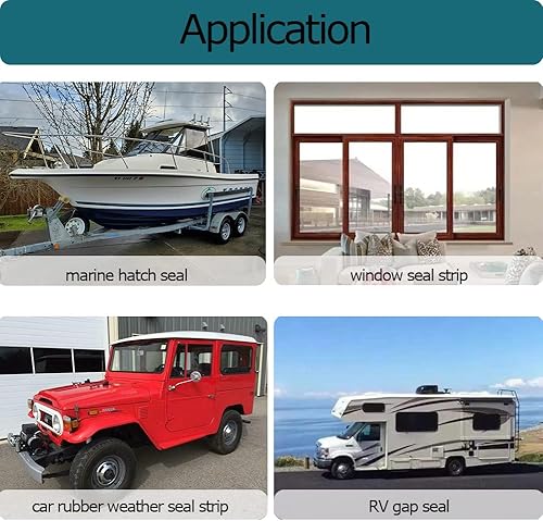 Miniatura 6 de Sello de goma de espuma acanalada con cinta, autoadhesivo de goma de espuma EPDM para barco, automóvil, RV, marina, puertas de garajeventana y más,