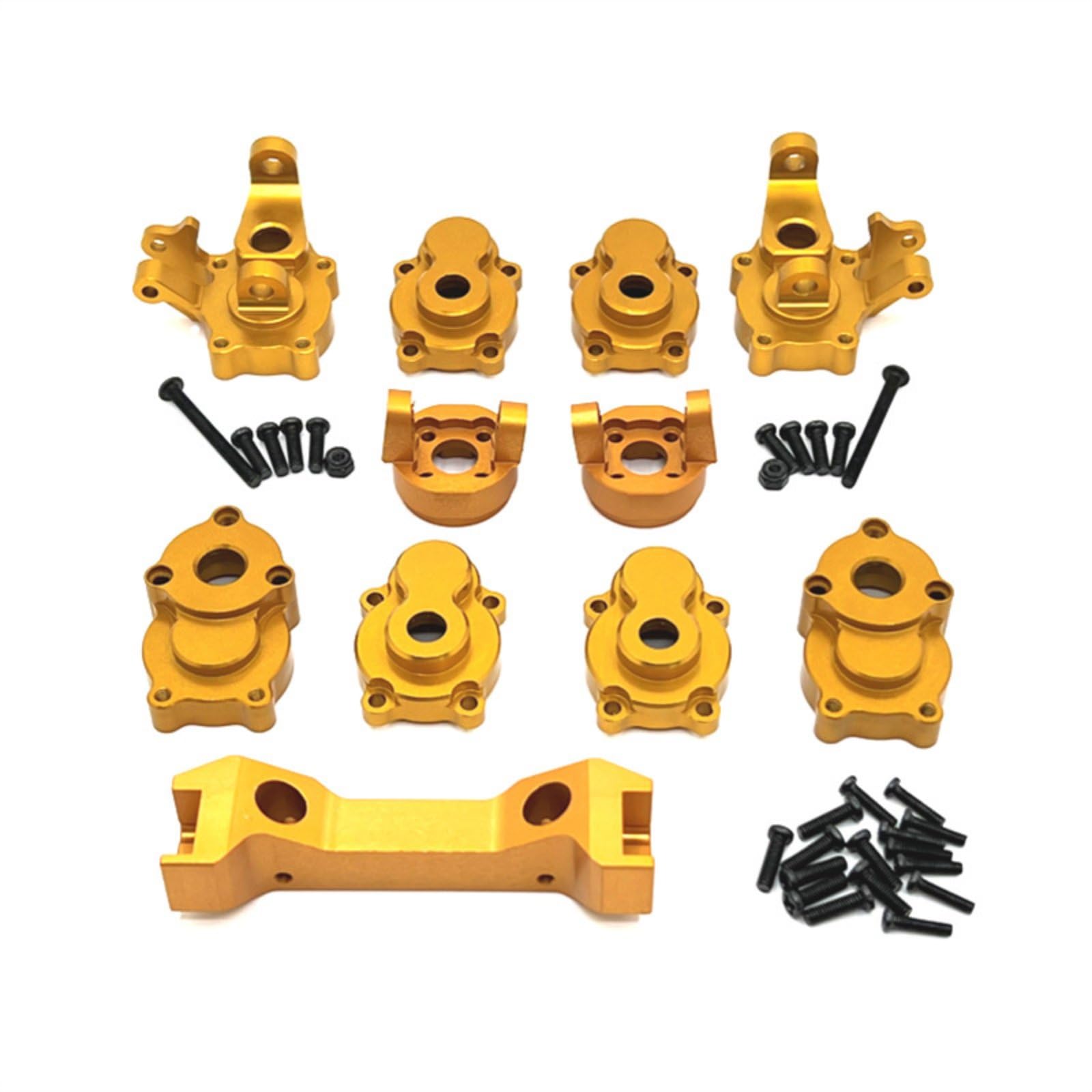 Ricambi Auto RC Set Tazza Sterzo Supporto Snodo C Tirante Struttura Metallo Lega Alluminio Compatibile YK4102 YK4103 YK6101 Adatto per Upgrade Sterzo, Oro