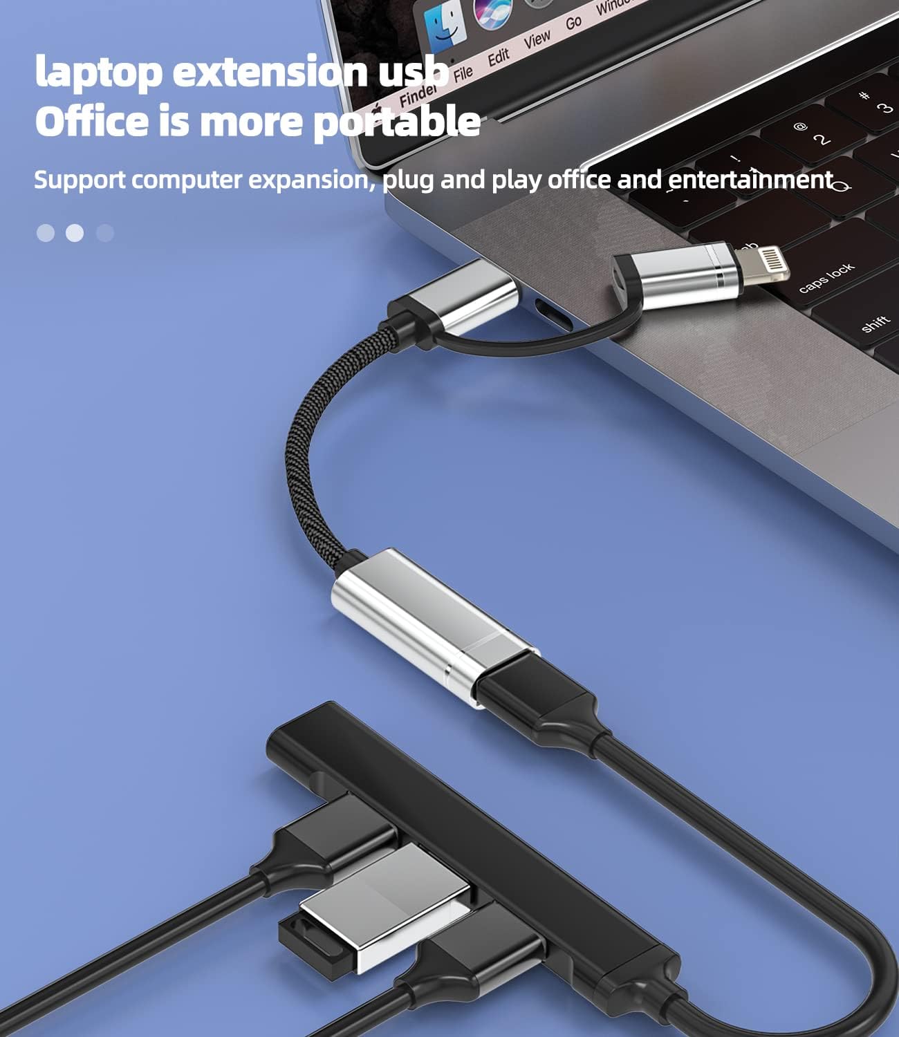 Zoyuzan USB to Lightning Adapter OTG Cable USB-A Female Type C Male 3.0 Converter Thunderbolt Port Cord Apple IPhone15 Pro Max ipad 10?Air4/5?Mini6?Pro 12.9 MacBook compatible