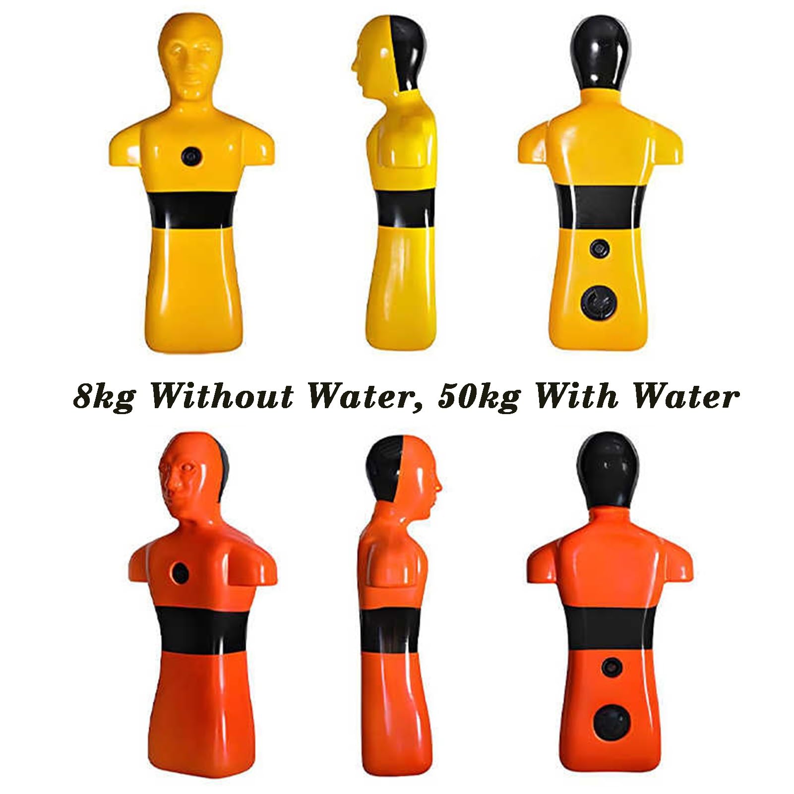 Pool Rescue Training Dummy, Drowning Prevention Teaching Tool, 39.4-inch Tall Drowning Rescue Equipment with 3 Water inlets/outlets, Suitable for Teenagers and Adults.(Yellow)