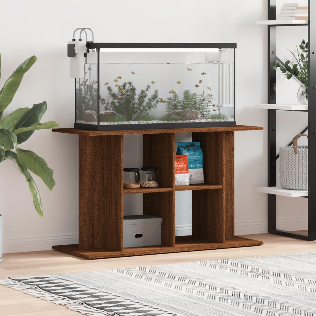 vidaXL Soporte de Acuario Madera ingeniería Roble marrón 100x40x60 cm, Mueble para pecera, Armario para Acuario, Soporte de Madera para pecera