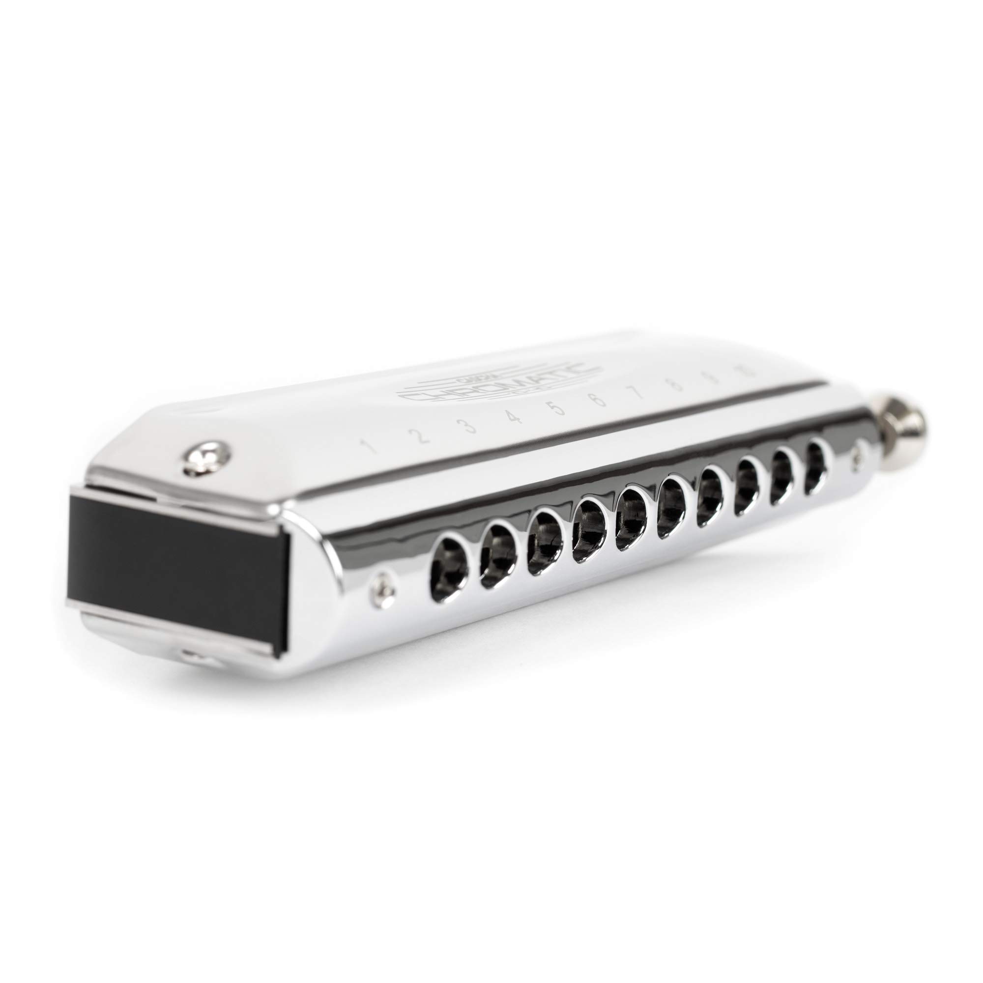 Cascha Chromatic 10-40, chromatyczna harmonijka ustna z miękkim etui i ściereczką do czyszczenia, 10 otworów, 40 tonów