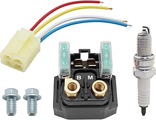 M MATI Starter Solenoid Relay & Plug & Spark for Yamaha Grizzly 350 400 450 660 Big Bear 250 400 Raptor 350 660 Wolverine 350 400 Kodiak 400 450 Bruin 250 350 Bear Tracker 250