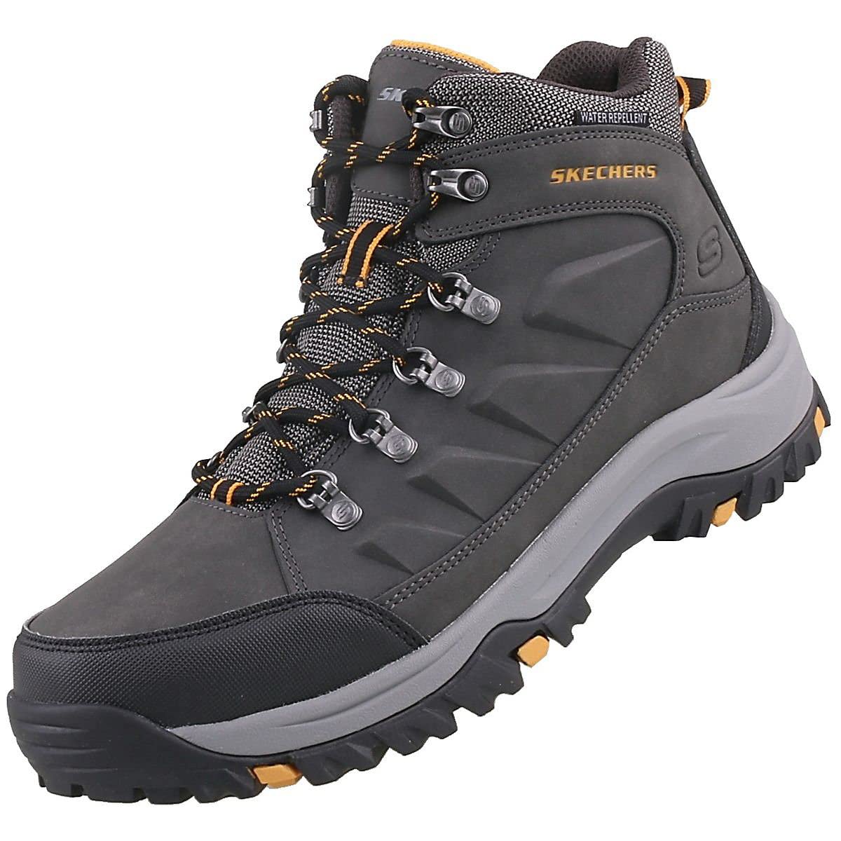 Skechers USA Men's Men's Relment-Daggett Hiking Boot, Char (Charcoal Grey), 12