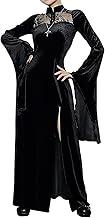 YAOHUOLE Robe Médiévale Femme Déguisement Halloween Gothique Manche Longue