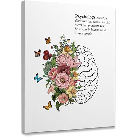 Psychology Posters - Flower Brain Canvas Wall Art