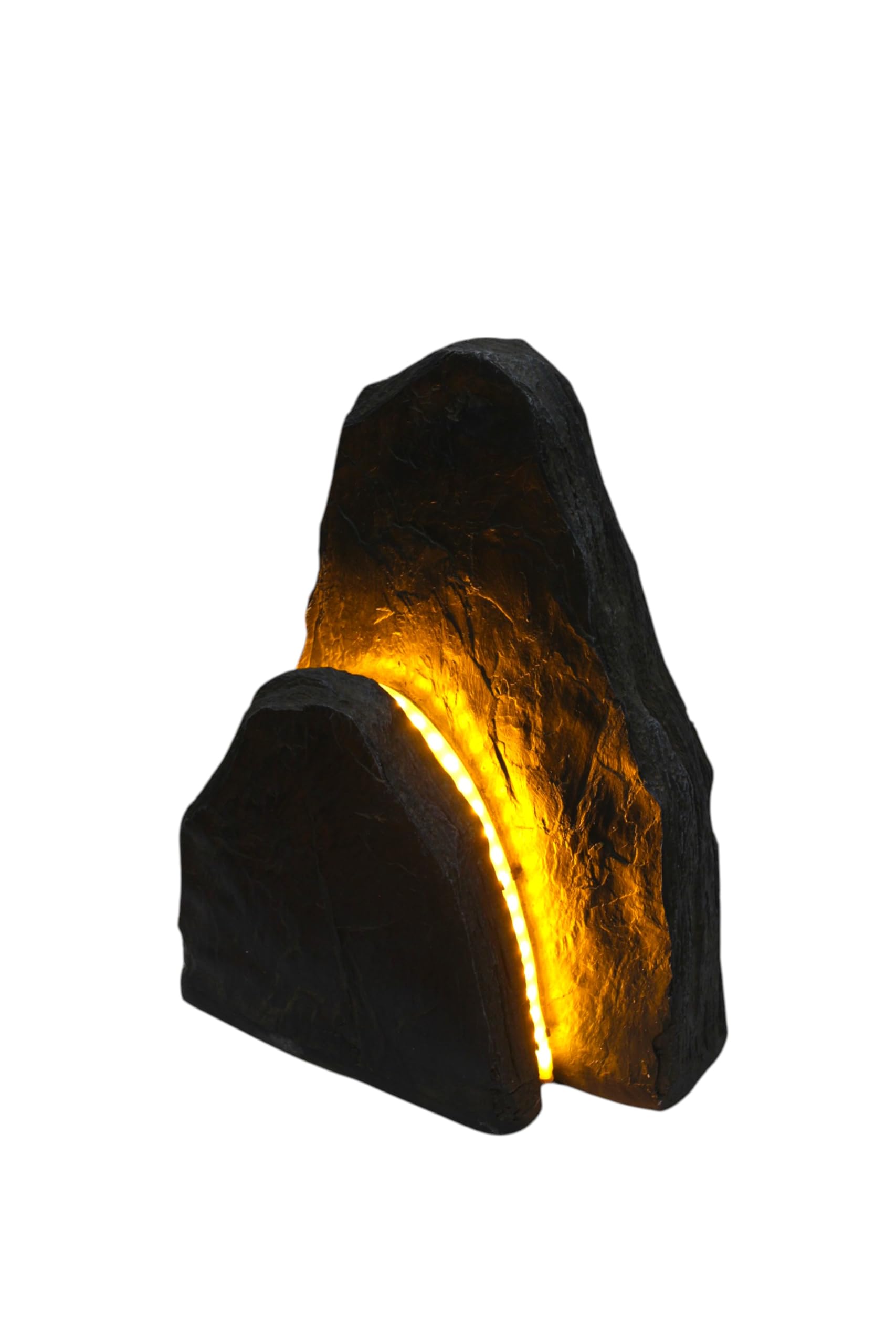LED Leuchtfelsen für den Garten – Deko Kunstfelsen mit warmweißer Beleuchtung – Wetterfeste Gartenbeleuchtung in Steinoptik Gartenfelsen (OG3001L)