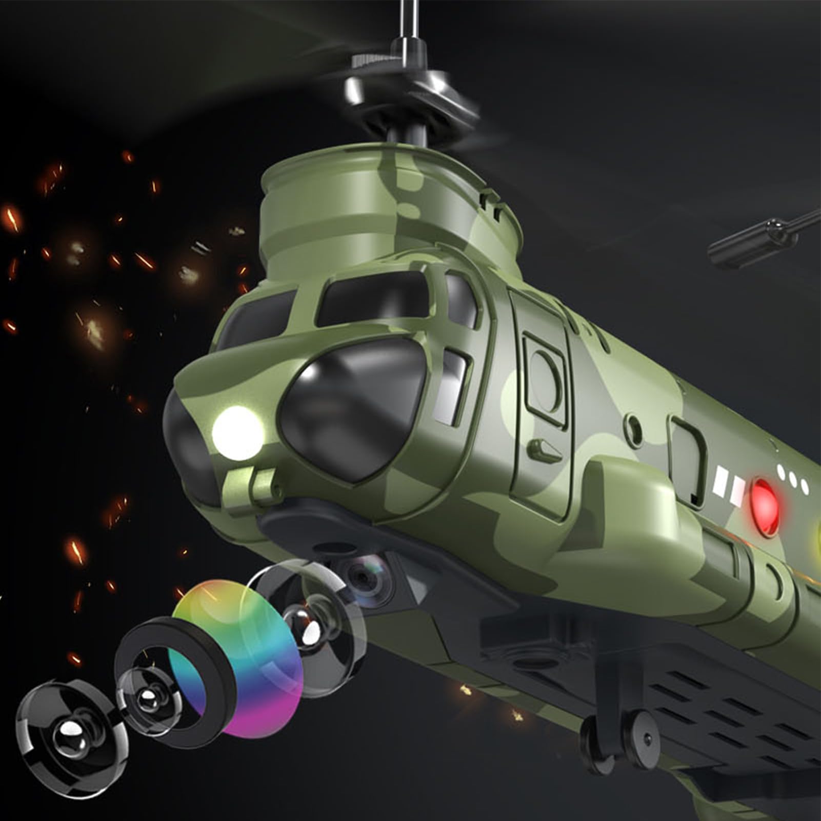 Eacam Elicottero per Fotografia Aerea, Videocamera HD, Mantenimento Dell'altitudine, Luci a LED, Atterraggio con Decollo con Un Tasto, Volo per Interni Ed Esterni, Aereo RC