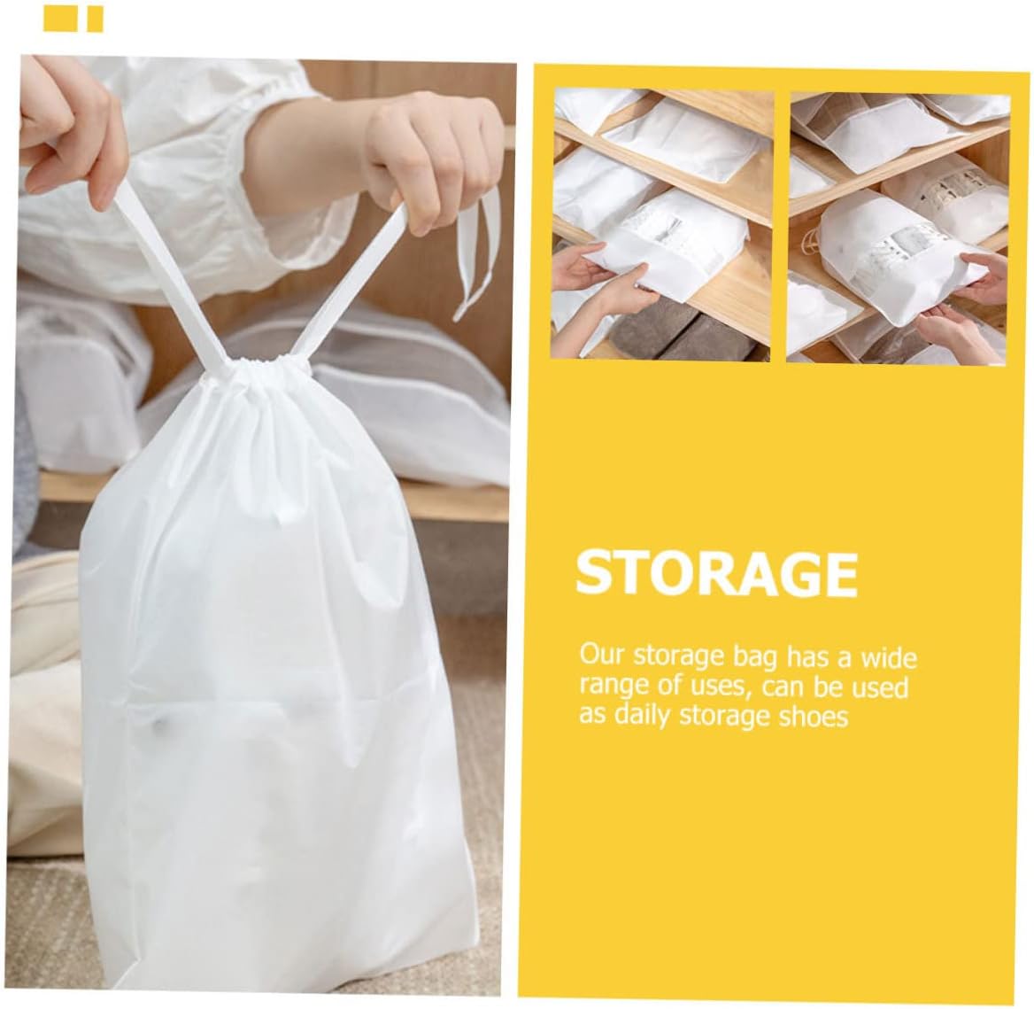 CALLARON 12pcs Travel Shoes Pouch Shoe Storage Bag Organizer for Home Bedroom Living