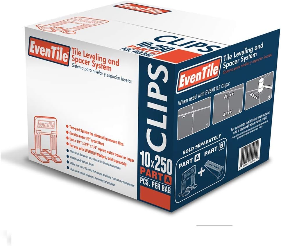 Tile Leveling System Clips Spacers Clips (2500, 1/8"(3MM))