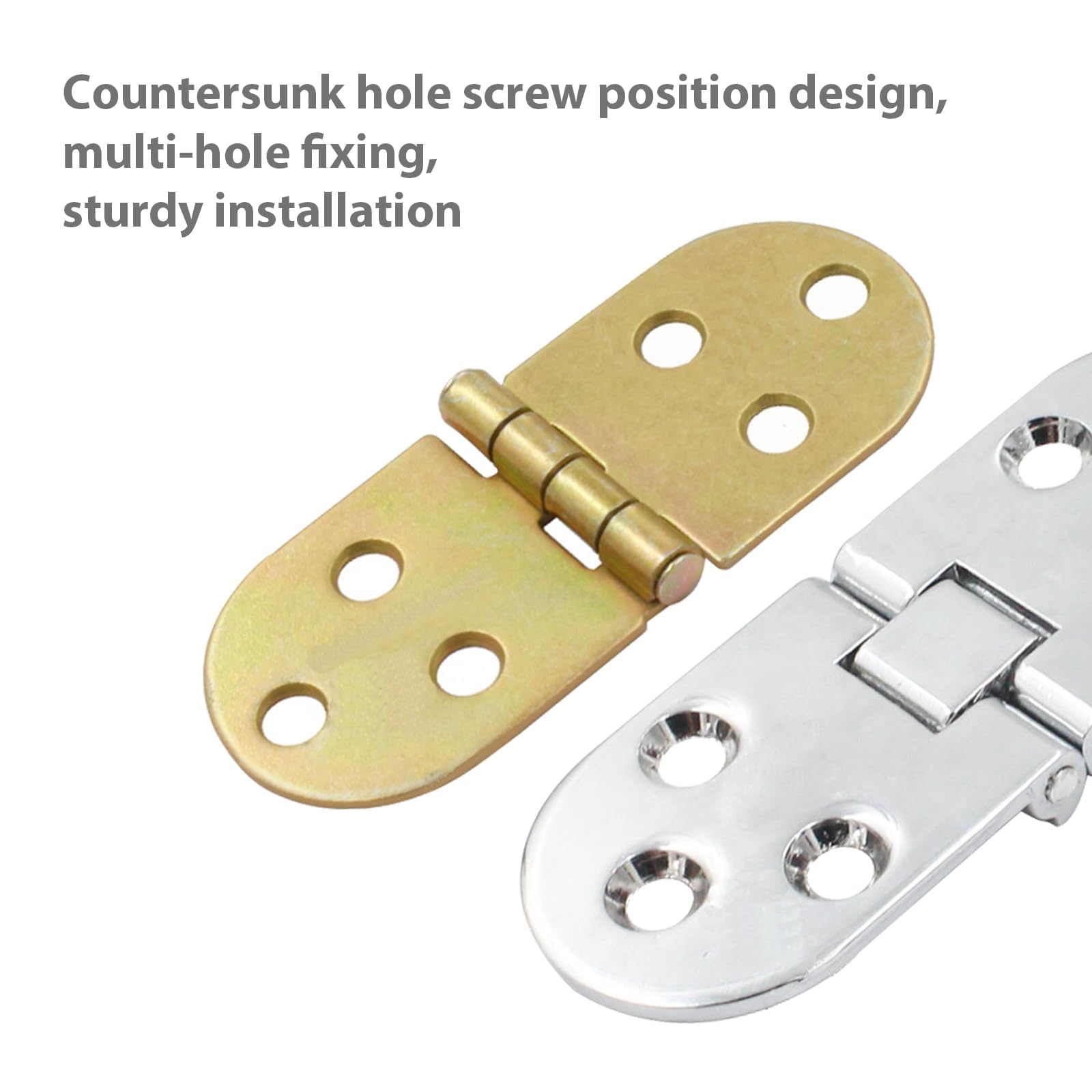 CLKE 6 Pcs Small Hinges, Rounded Edge Folding Hinge, Flip Top Hinges, 180 Degree Flip Hinge - Image 4