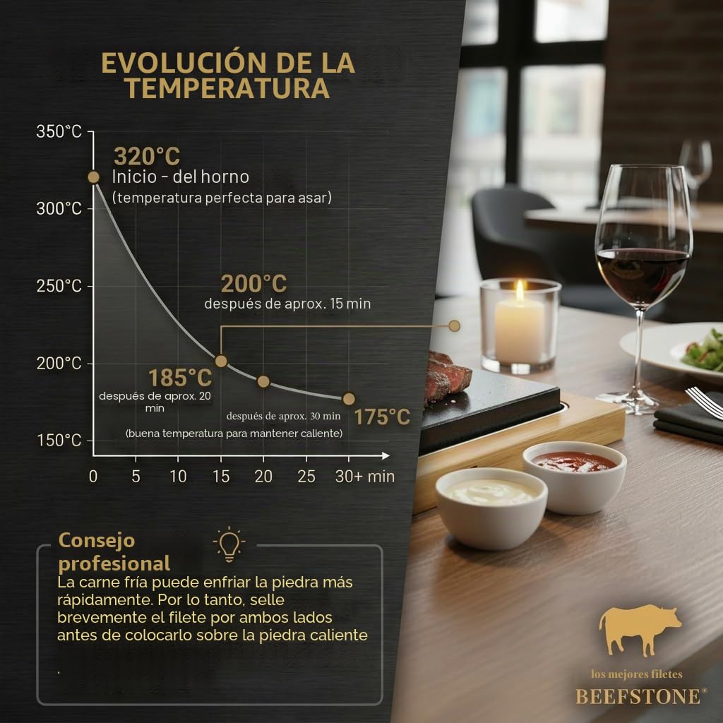 Tabla de carne de piedra de lava XXL, tabla de bambú, soporte de acero inoxidable, para asar carne, pescado y verduras sobre piedra caliente, talla XXL