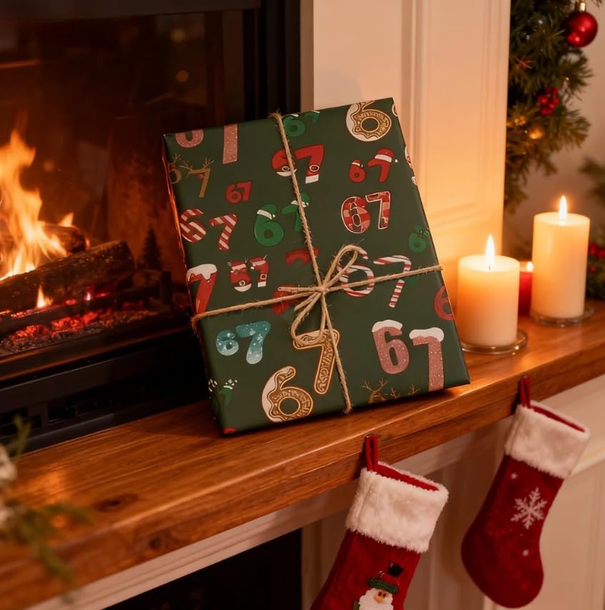 Funny 67 Edition Wrapping Paper – Meme Gift Wrap For Christmas, Secret - View #4