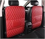 LHMM Protection Siège Voiture pour Isuzu Trooper Pickup, Protecteur Dossier Siège Voiture Leather Sièges Auto Avant Dossier Housse Sièges Protège,Red