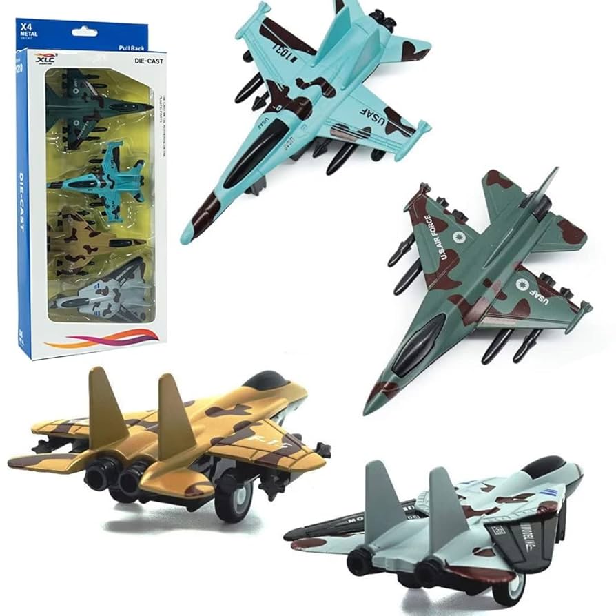 Cemirk Pull-Back Airplane Toys (12 Pack), Fighter Jet Toy Playset, Airplane Party Favors For Kids, Plane-Themed Gifts For 3-9 Year Old Boys And Girls