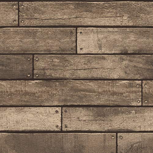 Fine Decor Wooden Plank Wallpaper oro/marrone
