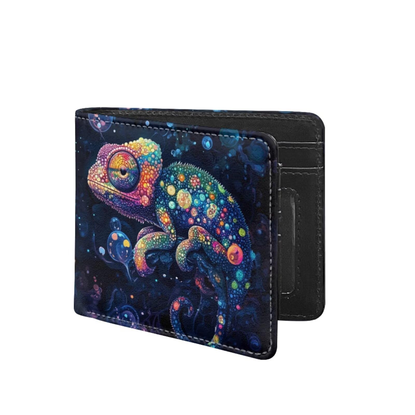 Coldinair Colorful Lizard Leather Wallets for Boys 6-12 Bifold Wallet for Teen Boys Girls,Cartoon Cute Credit Card Cash Id Holder Rfid Blocking Small Wallets with Coin Pocket