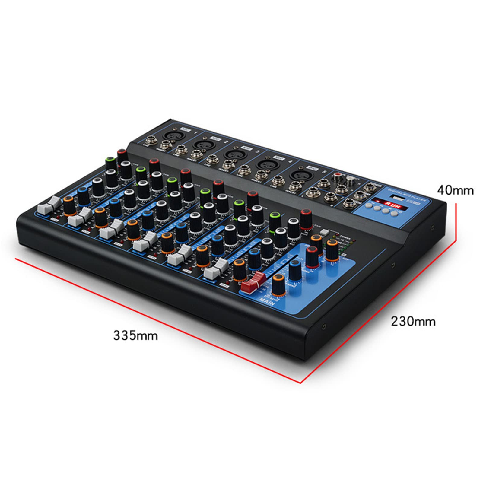 7-kanałowy mikser audio konsola miksująca dźwięk stereo Bluetooth USB nagrywanie komputerowe odtwarzanie zasilanie fantomowe USB cyfrowy mikser audio wzmacniacz dla Party Studio