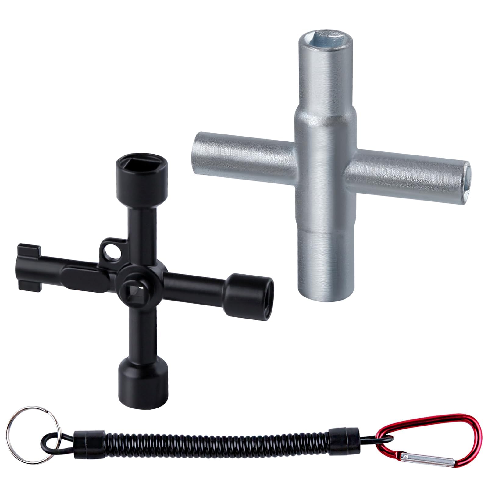 4-Wege-Wasserschlüssel Set – Multifunktionaler Schienenhahnschlüssel & Wasserschlüssel, Aus Legiertem Stahl, Portabel