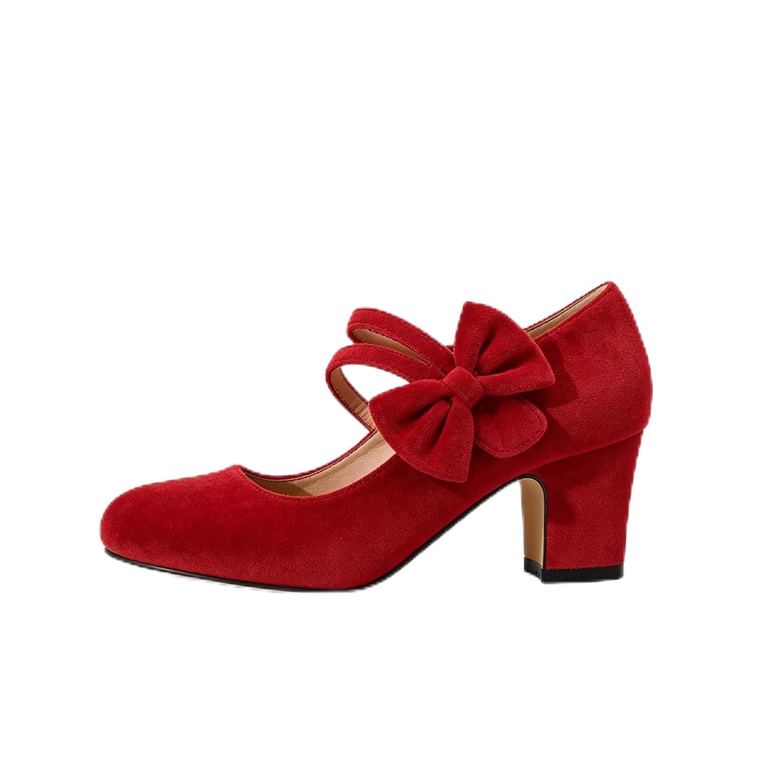 Mary Jane Zapatos de tacón para mujer, zapatos de noche, cómodos zapatos