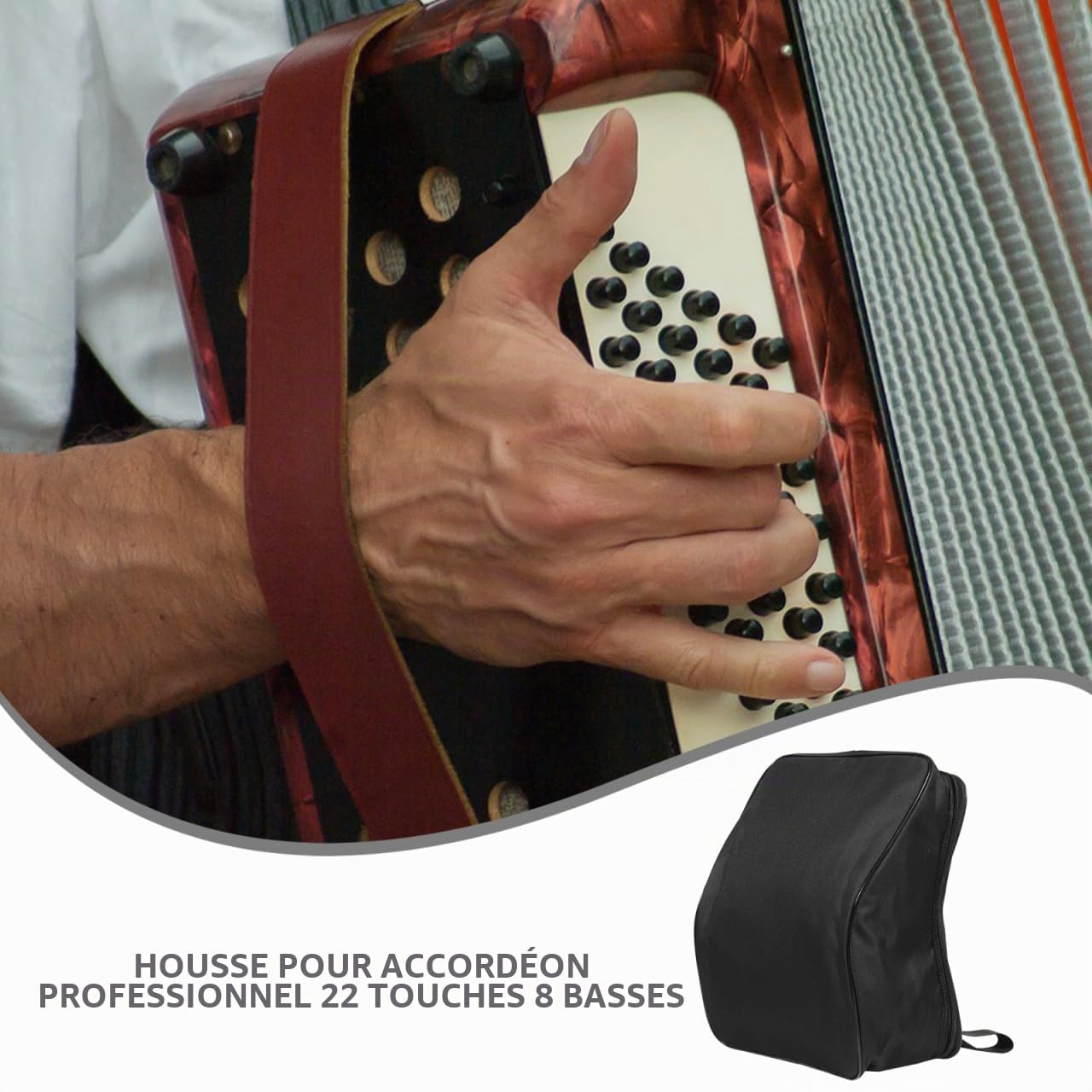STOBOK Sac accordéon simple pochette de rangement Étui souple pour basse valise musicale sac de rangement en tissu Oxford épaules