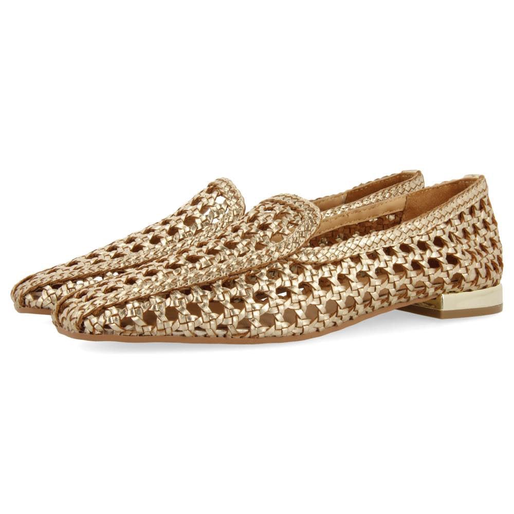 GIOSEPPO Gilead Braided Leather Loafers, Platinum, 8.5 UK