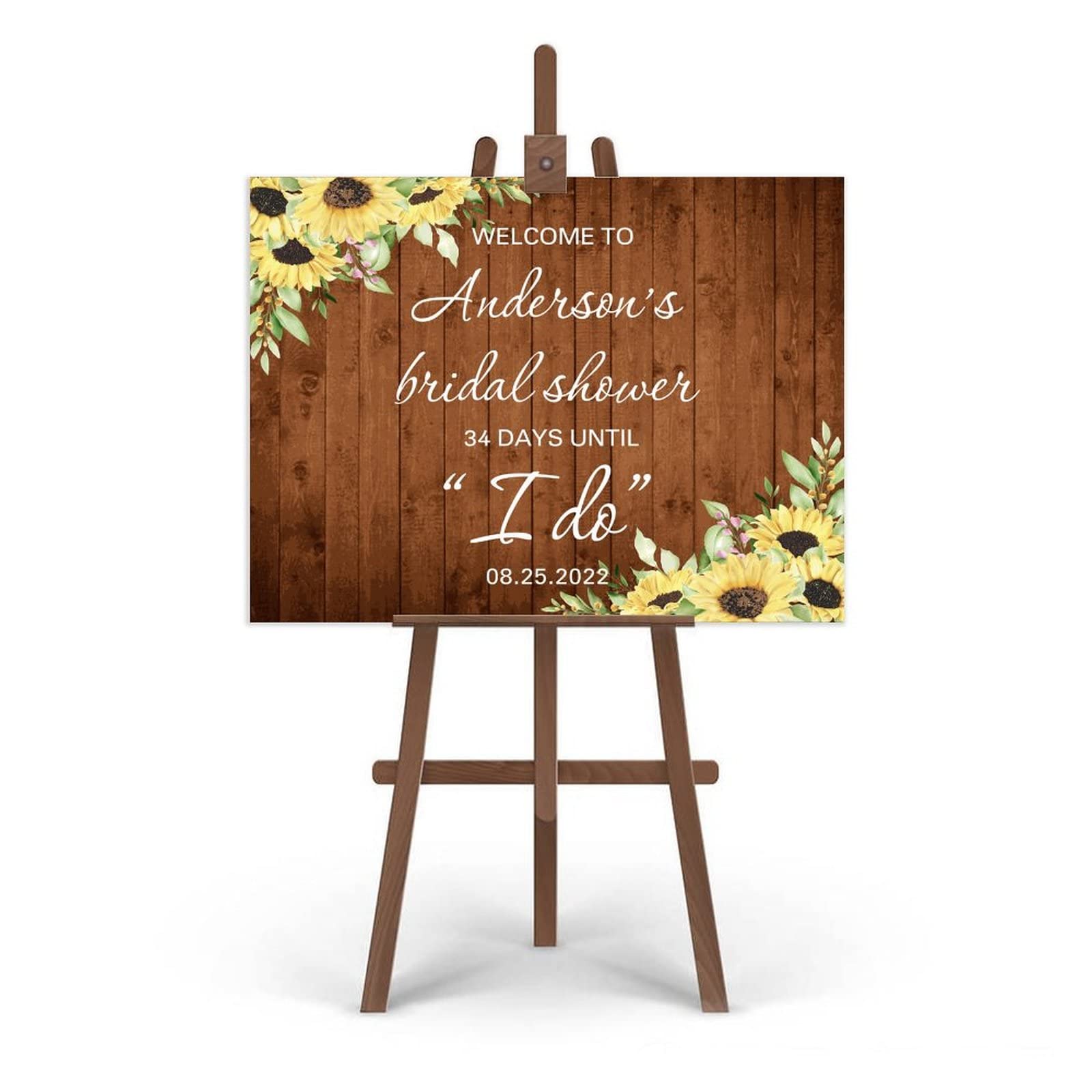 Panneau de bienvenue décoratif en bois avec initiales et date d'établissement pour réception de mariage, cérémonie, fiançailles, 45,7 x 61 cm