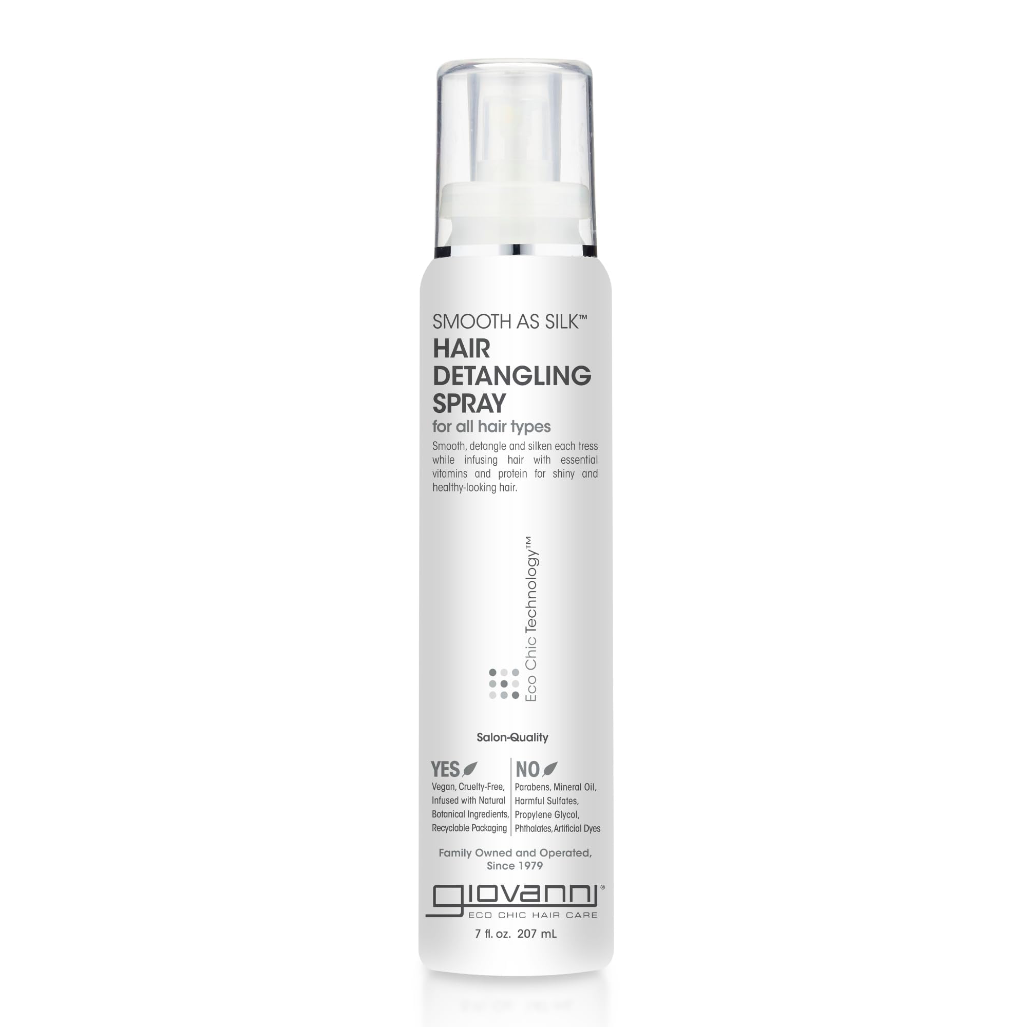 GIOVANNI Smooth As Silk Hair Detangling Spray, Helps Shine your Hair, 7 oz