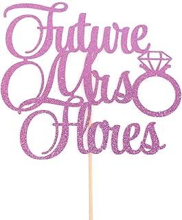 Atelier Elegance ANY NAME Future Mrs Cake Topper, Bridal Shower Cake Topper, Engagement