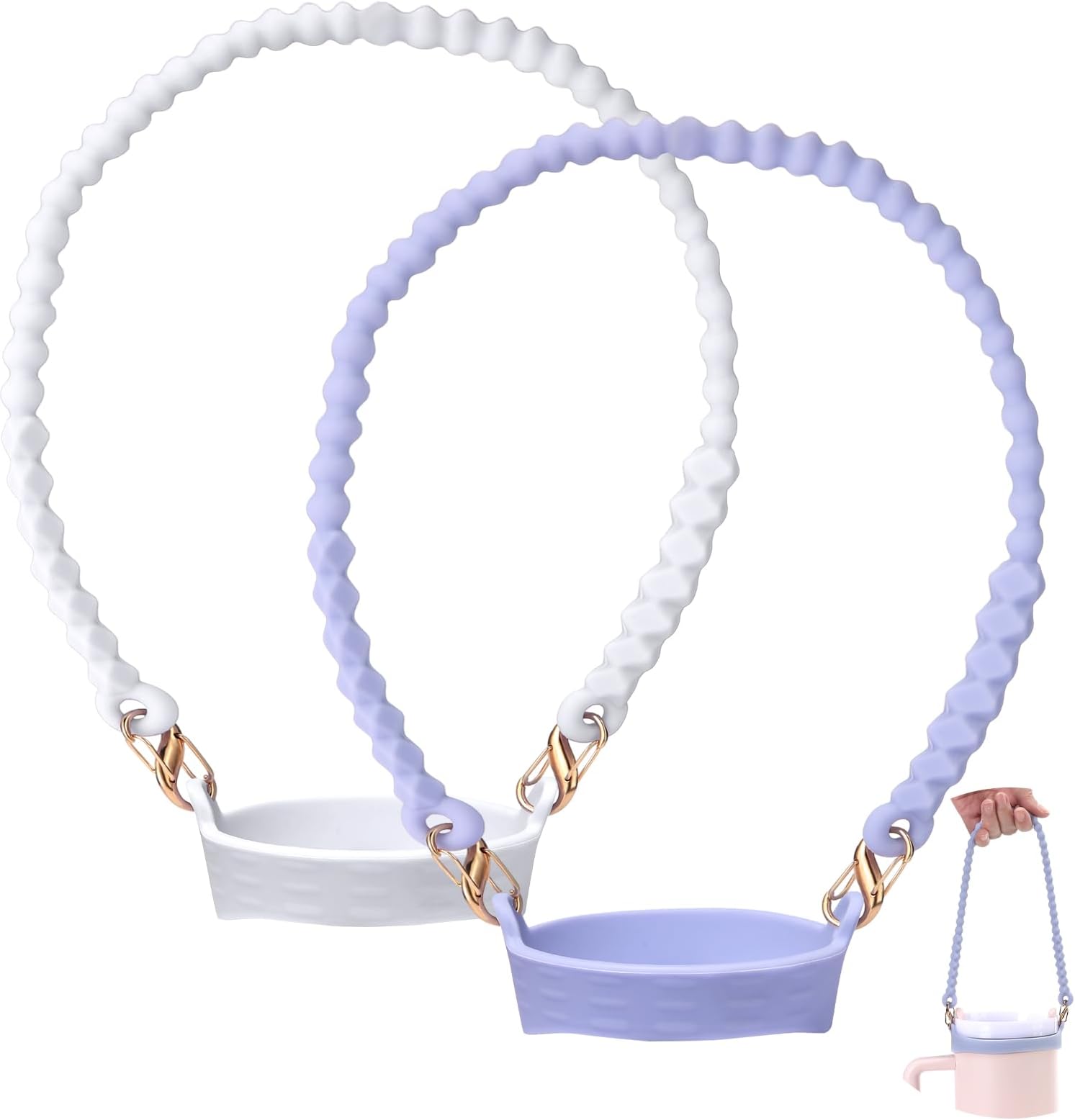 VZZNN 2PCS Water Bottle Handle Strap,Silicone Water Bottle