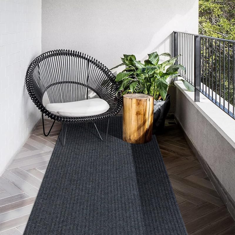 Hallway Runner Rug Grey Stripe Carpet Custom Size 2FTX5FT, Indoor Outdoor Waterproof Area Rug for Entryway, Kitchen, Garage, Stairs, Front Door, Laundry Room, Commercial Use