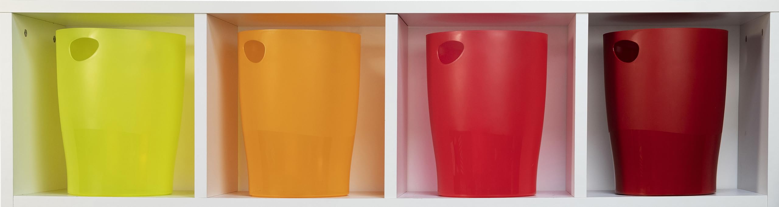 Exacompta - Cod.45324D - 1 cestino gettacarta, serie ECOBIN con manici - Capacità 15 litri, per l'ufficio o l'home office - Dimensioni 26,5X26,5X33,5 cm - rosso cremisi traslucido