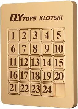 LiangCuber QY Toys 5x5 Klotski Puzzle Magnetic Sliding Number Puzzle ABS Brain Teasers Toy Tangram Jigsaw Intelligence 24-Digit Version