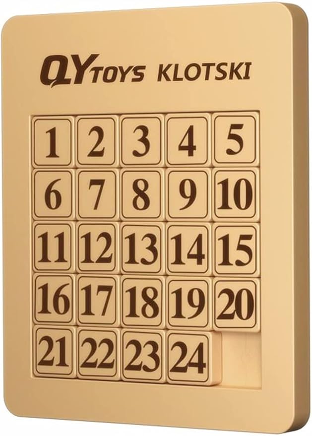 QiYi 5x5 Klotski Puzzle Magnetic Sliding Number Puzzle ABS Brain Teasers Toy Tangram Jigsaw Intelligence (24-Digit Version)