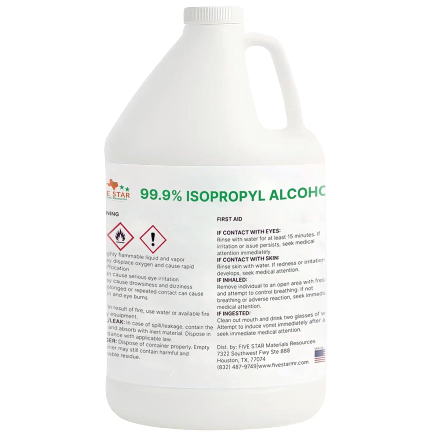 99.9% Pure Isopropyl Alcohol, 99.9 Percent IPA 1 Gallon, USP Grade, Made in The USA (1 Gallon,128 fl oz) 1 Gallon (1 pack)