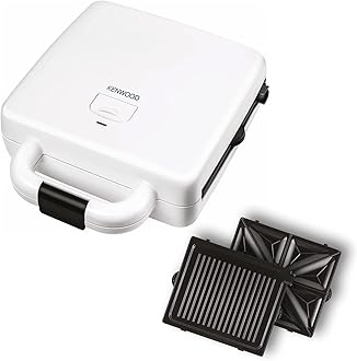 4 Slots 2-in-1 Sandwich Maker & Grill (180° Open Flat for Using as a Griddle) with 2 Sets of Non Stick Multifunctional Plates for Grilling and Toasted Sandwiches SMP94.A0WH White