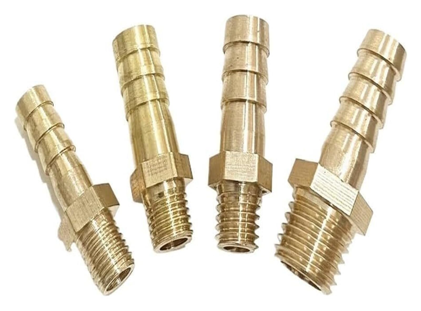 Conectores para tuberías, Conector de púas latón for Manguera, Rosca Macho métrica, 5 uds., for riego Industrial(M12x1.5 to 6 mm)