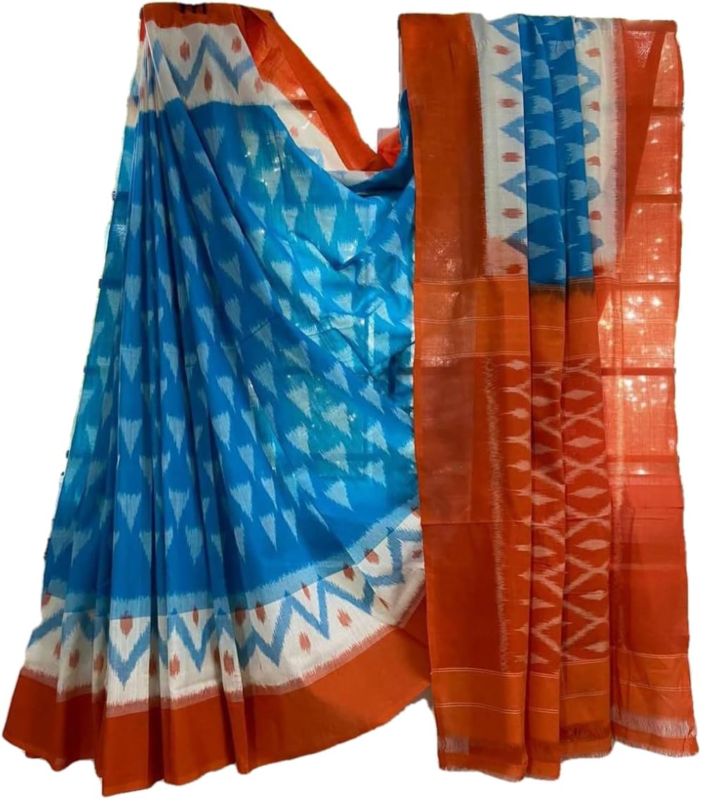 Womenysta Women's Pure Ikkat Linen Saree_Printeed_WM45A90MGH